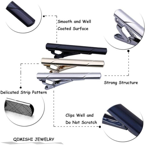 Men's Cufflinks and Tie Clips Set Silver-Black 24 Pc 1