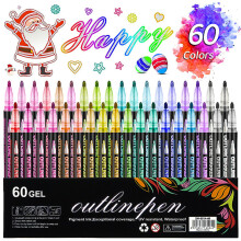 Set de markere cu gel sclipici, 60 de culori