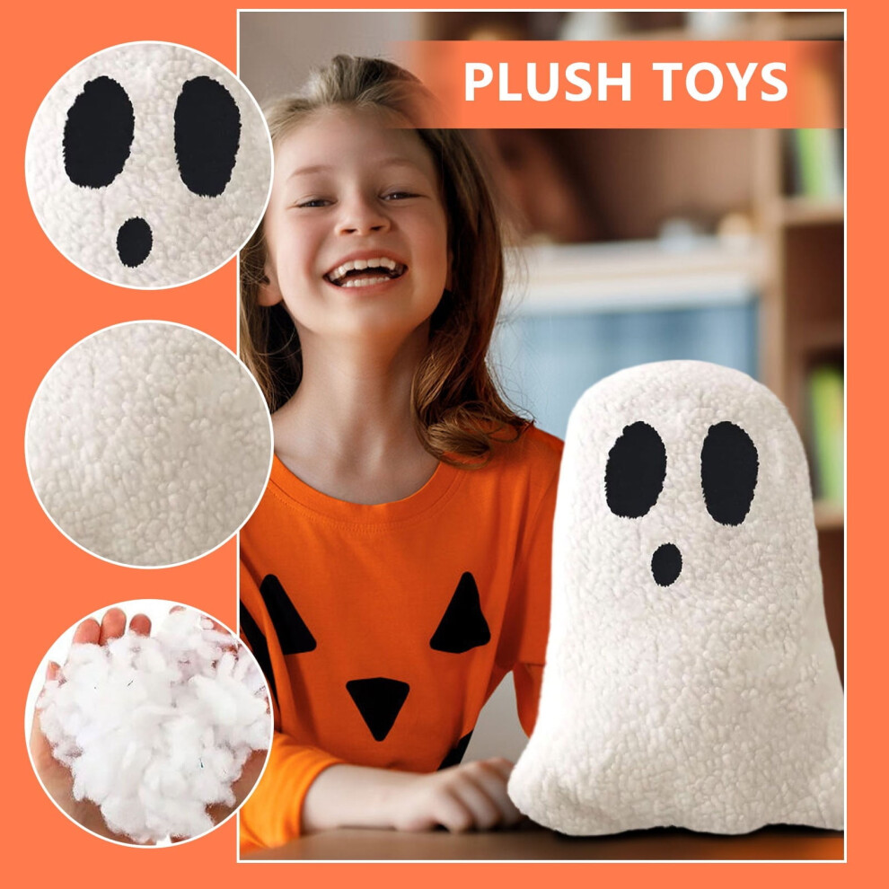 2 Pcs Halloween Throw Pillows, Spooky Ghost Decor Cushions for Sofa, Bed, Couch, Party & Home (11.81 x 7.09 in)