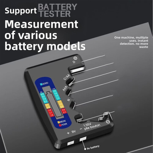 Fast & Accurate Digital Battery Tester with LCD Display – Compatible with All Battery Types