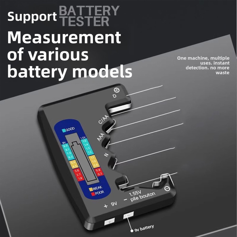 Fast & Accurate Digital Battery Tester With Lcd Display Â Compatible With All Battery Types 9152228468757