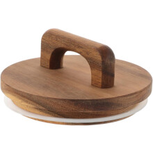 Deksel van acaciahout voor pot met siliconenafdichting, rond, 4,05" x 1,57"