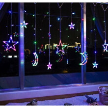LED-Lichterkette mit Mond- und Sternenmotiv, 3,5 m