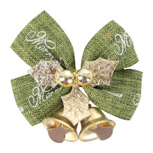 Mini Laços de Natal Decorativos em Juta Verde e Vermelha de 5,6 cm (2,2 polegadas)