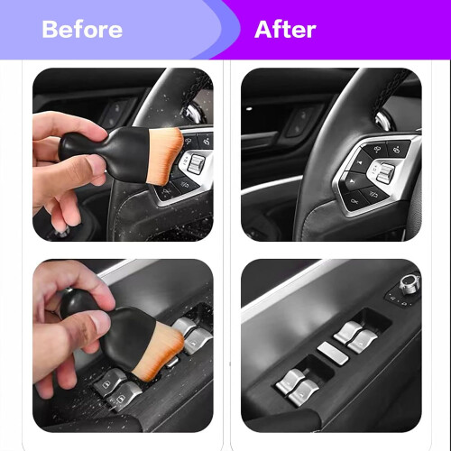 Pensulă pentru detailing interior auto cu peri moi, pachet de 2