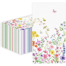 100 PCS Wildflower Paper Napkins – Disposable Floral Dinner & Party Napkins for Wedding, Birthday, Baby Shower (Wildflower)
