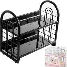 Mini Prateleira para Mesa, Suporte de Armazenamento Simples de Camada Dupla, Organizador de Estante de Mesa com 2 Níveis para Escritório e
