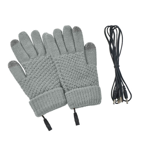 Luvas de inverno aquecidas eletricamente, 7,9 polegadas, com USB, macias e confortáveis, ideais para carregar dispositivos móveis e computadores.