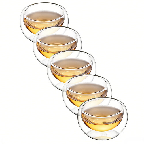 Tuplaseinäiset lasiset teekupit, 5 kpl, 150ml
