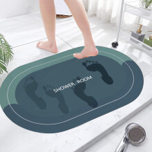 Tapis de bain ovale, extra doux et absorbant, 40 x 60 cm, lavable et à séchage rapide, pour salle de bain, baignoire et douche, antidérapant.