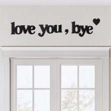 Wooden Love You Bye Sign Set For Home Door Decor, 5-Piece Rustic Decorative Signage For Wall & Door Display