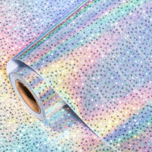 Silver Holographic Wrapping Paper, Metallic Star Print – Compatible with Mothers Day, Graduation, Birthday, Valentine's, Wedding, Baby Shower,