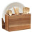 Porte-couverts en bois avec porte-serviettes, 3 compartiments 1