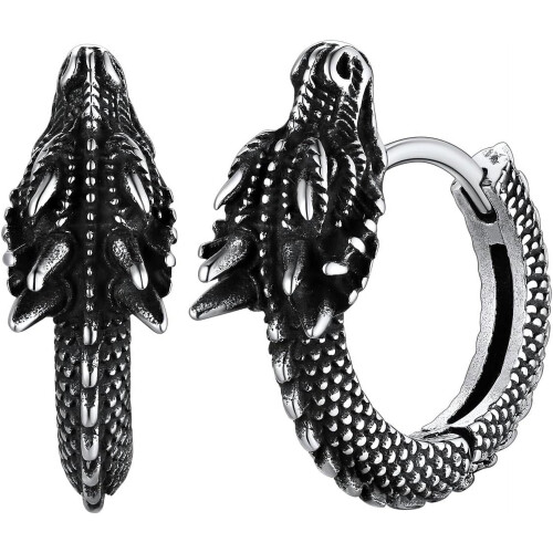 Viking Animal Huggie Hoops Rustfrit Stål 1 Par