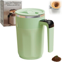 Mug à café auto-mélangeur 385 ml avec affichage de la température, tasse de voyage en acier inoxydable, compatible avec les systèmes d'agitation