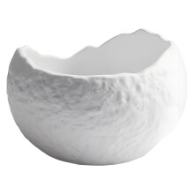 Bol en céramique en forme d'œuf, texture pierre, blanc cassé, 500 ml – Bol multi-usages pour desserts, soupes ou nouilles, idéal pour la maison