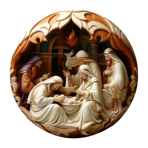 Krippenfigur als religiöser Weihnachtsbaumschmuck