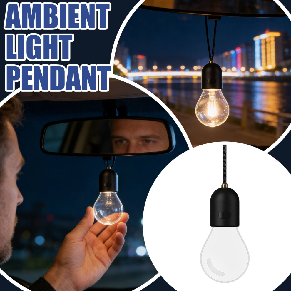 Car Charm Â Glowing Mini Led Ambient Lamp For Rearview Mirror, Dual Modes, Auto Accessory Compatible With Vehicle, Hallway, Camping (1Pc) Light 9071309031140
