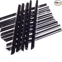 Pailles noires de 23,9 cm (9,4 pouces) et 11 mm de diamètre (lot de 100).