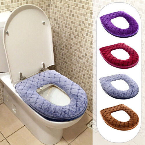 Housse de siège de toilette moelleuse avec fermeture éclair (1 pièce)