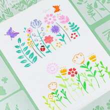 8PCS Plant Drawing Stencils for DIY Furniture & Walls