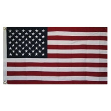 Bandeira americana bordada e costurada, 76 cm x 122 cm.