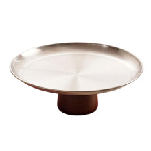 Bandeja de acero inoxidable para aperitivos con base alta (1 pieza)