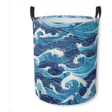 Wasmand met oceaan golven design, opvouwbaar, 1 stuk