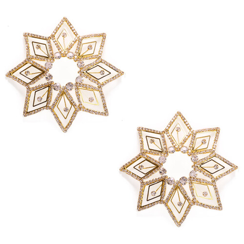 Adesivos para mamilos com strass e cristais para mulheres