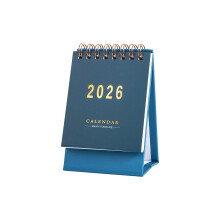 Mini Calendário de Mesa Flip, Planejador Diário Portátil Azul