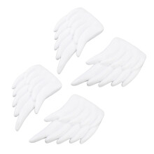Paire de décoration d'ailes pour chaussures en ABS blanc avec boucle, 7x10,5 cm