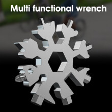 (Silver) 18-in-1 Snowflake Wrench for Skis & Bikes