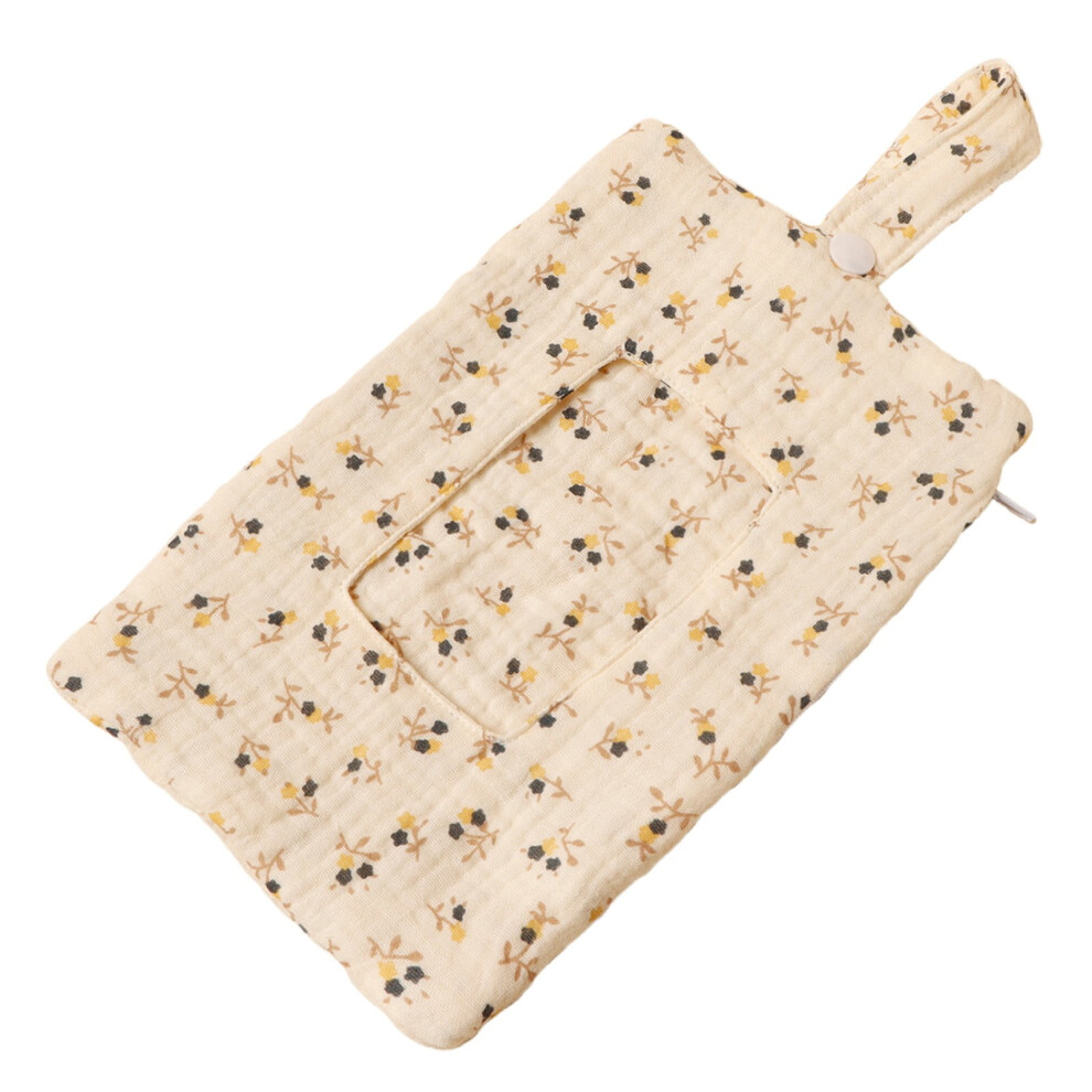 Stroller Tissue Holder Bag, Cute Portable Wipes Dispenser Pouch with Zipper for Diaper Bag, Hangs on Crib, Car Seat (Floral Print)