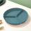 Lightweight Divided Dinner Plates Round Plastic 10 In Buffet Plates Green Three-Cell Grid Stackable Plates 1