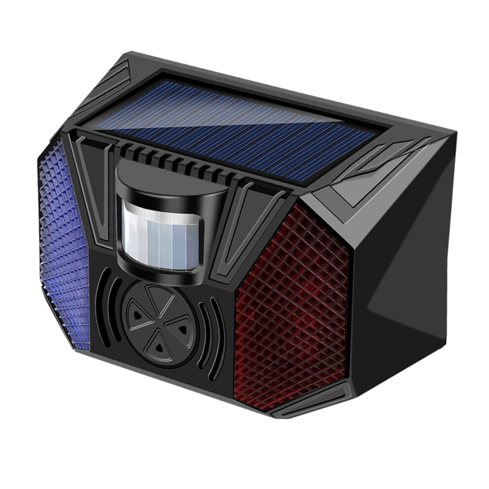 Motion Activated Solar Alarm With Loud Decibel Siren&Flashing Warning Led Lights 9083649309339
