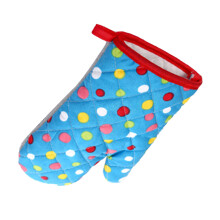 Thickened Heat Resistant Oven Mitts, Blue, 25.5x14cm, Comfortable Fit