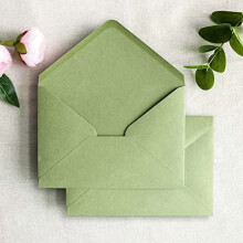 50pcs A7 Envelopes 5.25x7.25" Sage Green, Compatible with 5x7 Cards, Wedding Invites, Christmas Gifts, Photos