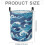Coș de rufe pliabil cu design valuri oceanice, pachet de 1 2