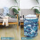 Coș de rufe pliabil cu design valuri oceanice, pachet de 1 5
