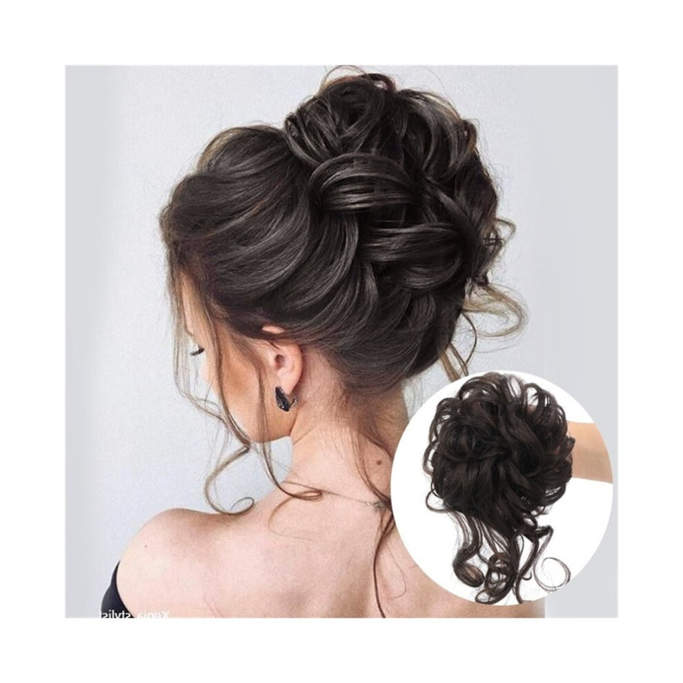 Synthetic Hair Bun Chignon Messy Curly Elastic Scrunchy False Hair Pieces for Women