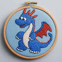 DIY Punch Needle Kits Dragon Easy for Beginners Punch Needle Embroidery Set with Hoop Stamped Pattern for Craft lovers and Home Decor-7