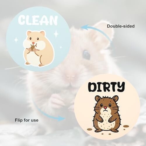Diskmaskinsmagnet för husdjur, dubbelsidig, hamster, 2 st 2