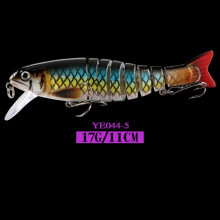 2PC Fishing Lures Jigs Multi-Section Fish Five-Color UV Printed Plastic Hard Lure Set Minnow