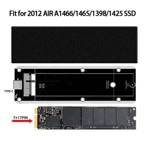 SSD-behuizing USB 3.2 voor MacBook Air 2012–2017 1