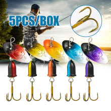 (5 pieces packed with 4 pieces (small single 3g)) 5pcs Metal Spinnerbait Kit for Bass Trout Salmon Fishing