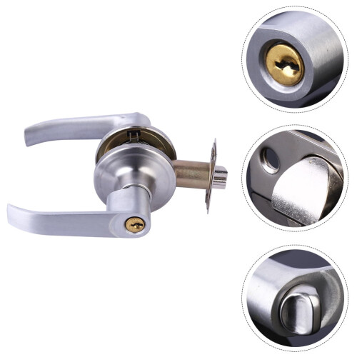 YEAHIBABY home door locks Door Handle Lock Silver Adults Interior Locking Doors 1 Set