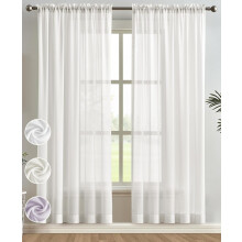Ivory Chiffon Sheer Curtains, Rod Pocket, 52"x84", 2 Panels – Light Filtering, Soft Silky Texture, Compatible with Standard Rods