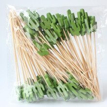 100 Cactus Cocktail Toothpicks, 4.7in Decorative Skewers for Drinks & Appetizers, Perfect for Parties, Weddings & Thanksgiving