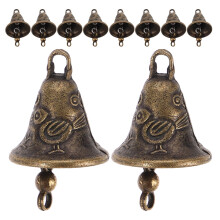 Lot de 10 petites cloches antiques suspendues, carillons à vent, accessoires de décoration murale pour couronnes, décorations de Noël