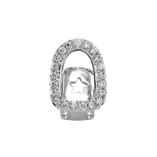 Copper Zirconia Star Cutout Tooth Grillz – Gold/Silver Tone, Iced Teeth Jewelry for Men & Women, Hip Hop/Daily Wear, Compatible with Natural Teeth